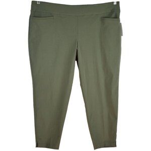 Christopher & Banks Ankle Pants Size 24W Olive Green Shaped Fit Mid Rise CJ NWT